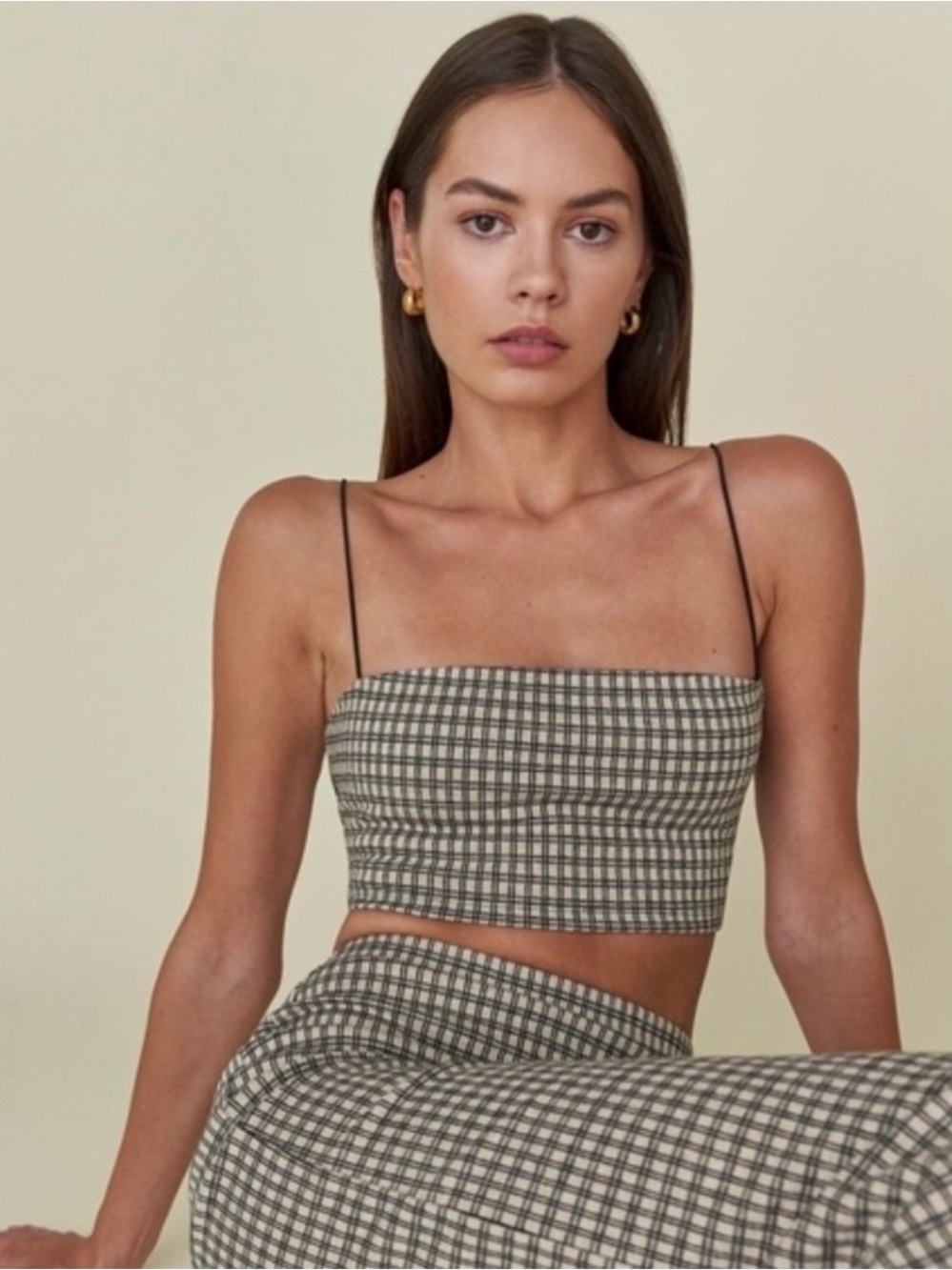 Reformation Plaid Spaghetti Strap Cami Tank Top XS